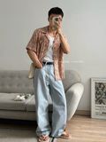NOOBITA - Sơ mi cổ vest hoạ tiết lá 8169