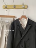 NOBITA HOME - Áo khoác vest blazer kẻ sọc có độn vai 7815