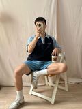 NOOBITA - Áo thun polo tay raglan in 8144