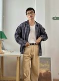NOOBITA - Áo sơmi khoác kẻ caro 8211