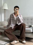 NOOBITA - Áo sơ mi hoạ tiết caro 8165