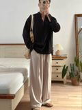NOOBITA - Sơ mi henley tay dài vải linen mềm rũ 8235