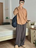 NOOBITA - Sơ mi henley tay dài vải linen mềm rũ 8235