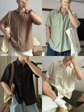NOOBITA - Sơ mi tay ngắn vải linen vân gỗ 8232