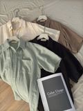 NOOBITA - Sơ mi tay ngắn vải linen vân gỗ 8232