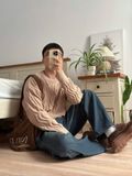 NOOBITA - Sweater len họa tiết vặn thừng 8255