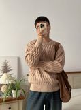 NOOBITA - Sweater len họa tiết vặn thừng 8255