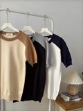 NOOBITA - Áo dệt kim raglan tay ngắn form ôm 8260