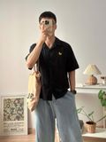 NOOBITA - Sơ mi tay ngắn cổ vest thêu 8252