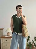 NOOBITA - Áo gile len vặn thừng viền 8269
