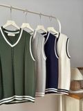 NOOBITA - Áo gile len vặn thừng viền 8269