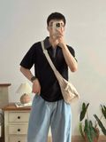 NOOBITA - Áo thun polo dây kéo 8270