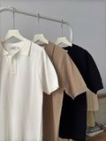 NOOBITA - Áo polo len dệt kim tay raglan 8279