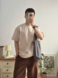 NOOBITA - Áo thun tay ngắn viền chỉ nổi 8287