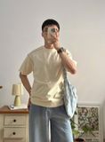 NOOBITA - Áo thun tay ngắn viền chỉ nổi 8287