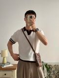 NOOBITA - Áo polo dệt kim viền bâu 8304