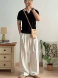 NOOBITA - Áo polo dệt kim viền bâu 8304