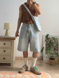 NOOBITA - Quần shorts jeans ống rộng 8305