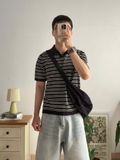 NOOBITA - Polo len dệt kim kẻ sọc 8307