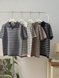 NOOBITA - Polo len dệt kim kẻ sọc 8307
