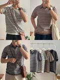 NOOBITA - Polo len dệt kim kẻ sọc 8307