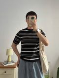 NOOBITA - Áo thun len dệt kim kẻ sọc 8314