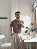 NOOBITA - Áo polo dệt kim cổ V 8330