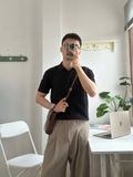NOOBITA - Áo polo dệt kim cổ V 8330