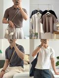 NOOBITA - Áo polo dệt kim cổ V 8330