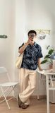 NOOBITA - Sơ mi cuban shirt hoa tiết lá 8325