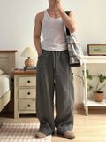 NOOBITA - Quần dài lưng chun ống rộng 8333