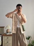 NOOBITA - Sơ mi tay ngắn cổ vest họa tiết 8332