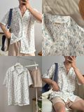 NOOBITA - Sơ mi tay ngắn ren họa tiết hoa 8336