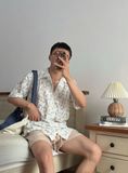NOOBITA - Sơ mi tay ngắn ren họa tiết hoa 8336