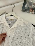 NOOBITA - So mi tay ngắn họa tiết thiêu hoa nhí 8341