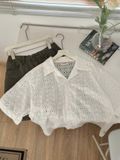 NOOBITA - So mi tay ngắn họa tiết thiêu hoa nhí 8341