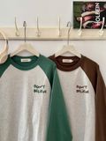 NOOBITA - Áo thun raglan thêu Dont Believe 8345