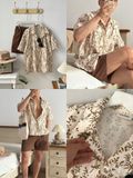 NOOBITA - Sơ mi tay ngắn họa tiết 8350