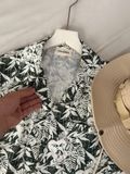 NOOBITA - Sơ mi tay ngắn họa tiết lá 8349