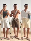 NOOBITA - Quần shorts thun lưng chun viền gấu 8344