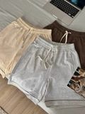 NOOBITA - Quần shorts thun lưng chun viền gấu 8344