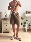 NOOBITA - Quần shorts thun lưng chun viền gấu 8344