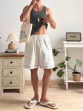 NOOBITA - Quần shorts thun lưng chun viền gấu 8344
