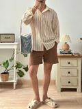 NOOBITA - Sơ mi tay dài kẻ sọc 8355