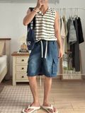 NOOBITA - Quần shorts jeans túi hộp 8363