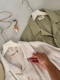 NOOBITA - So mi tay ngắn vải linen mềm mịn 8356