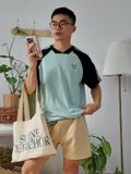 NOOBITA - Áo thun tay raglan phối màu 8369