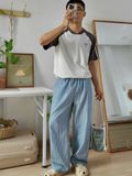 NOOBITA - Áo thun tay raglan phối màu 8369
