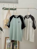 NOOBITA - Áo thun tay raglan phối màu 8369