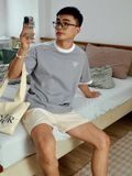 NOOBITA - Áo thun tay ngắn 3 sọc tay 8372